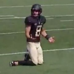 Wake Forest Prepares to Kick Field Goal with Kicker Wake Forest Prepares to Kick Field Goal with Kicker