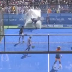 Padel Player Crashes Through Glass Wall In Scary Accident