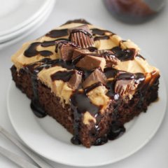 Peanut Butter-Chocolate Poke Cake