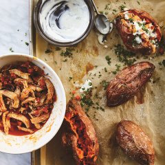 Decadent Buffalo-Stuffed Sweet Potatoes Decadent Buffalo-Stuffed Sweet Potatoes