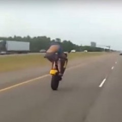 Motorcyclist Pops Wheelie At 100 MPH And It Doesn't Go Well Motorcyclist Pops Wheelie At 100 MPH And It Doesn't Go Well